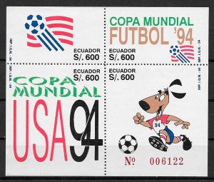 filatelia colección fútbol 1994 Ecuador