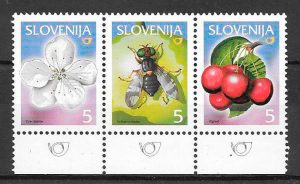 filatelia colección frutas Eslovenia 2005