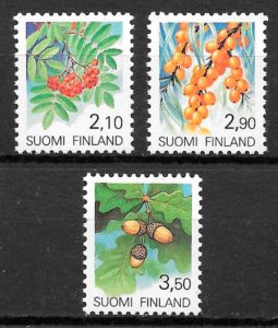 filatelia coleccion frutas Finlandia 1991