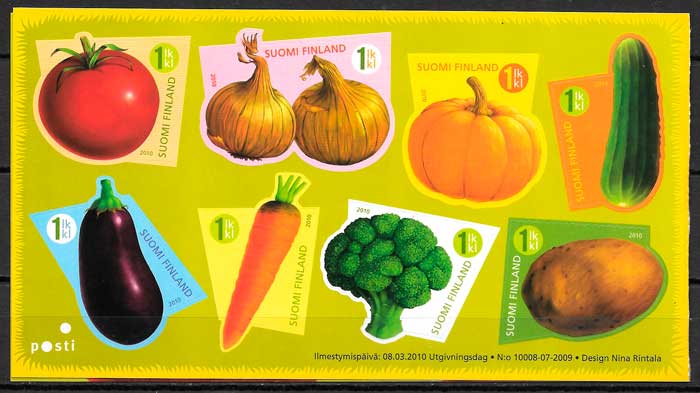 coleccion sellos frutas Finlandia 2010