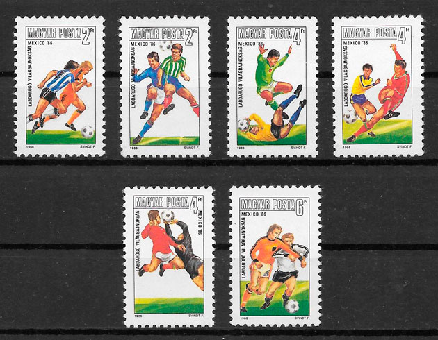 colección sellos fútbol Hungría 1986
