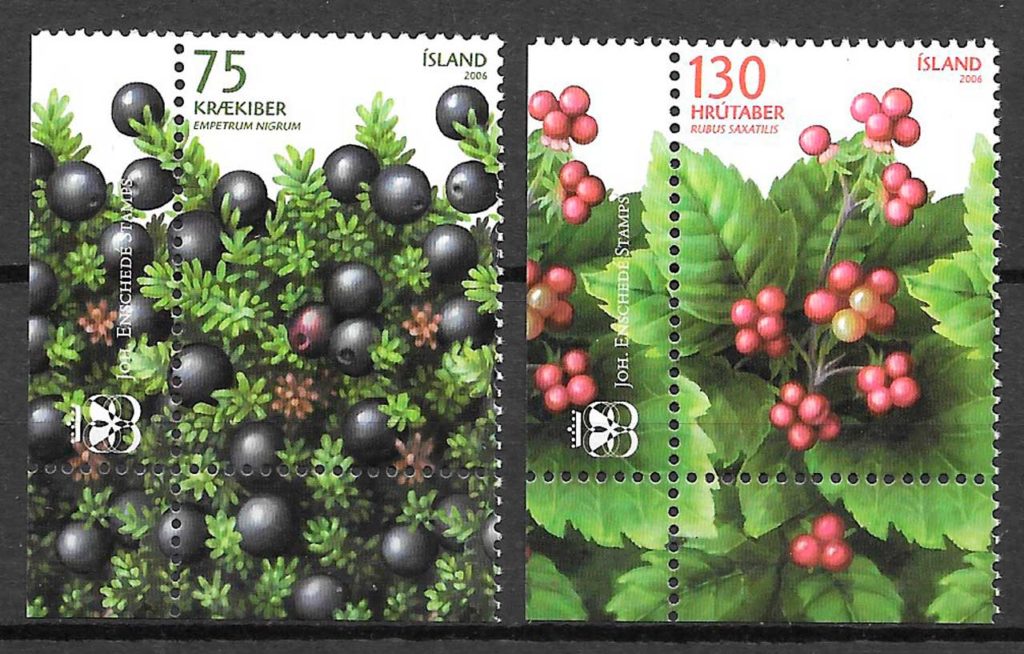 filatelia coleccion frutas Islandia 2006