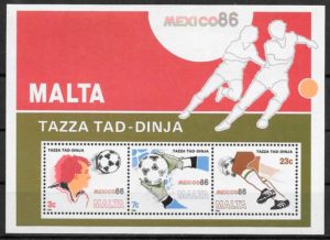 filatelia futbol Malta 1986