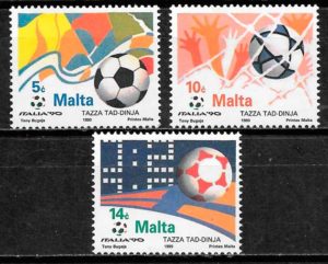 filatelia futbol Malta 1990