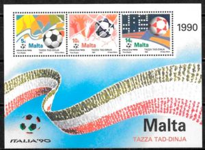filatelia futbol Malta 1990