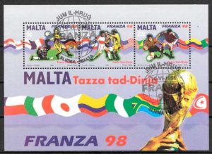 filatelia coleccion futbol Malta 1998