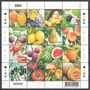 colección sellos frutas Malta 2007