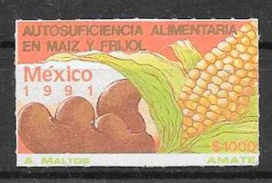 filatelia frutas y verduras México 1991