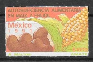 filatelia frutas y verduras México 1991