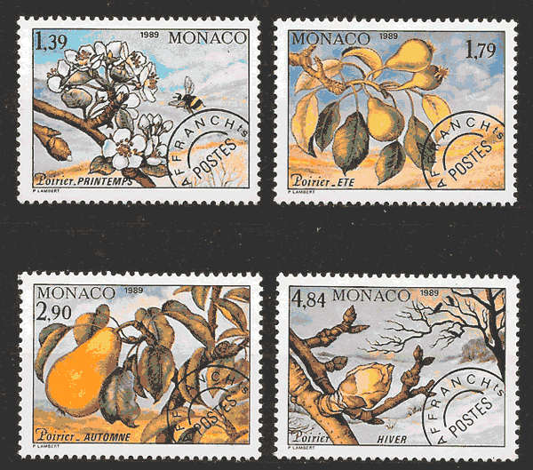 coleccion sellos Monaco frutas 1988