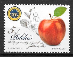 coleccion sellos frutas Polonia 2014