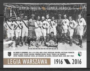 filatelia colección fútbol Polonia 2016