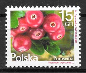 filatelia frutas Polonia 2016