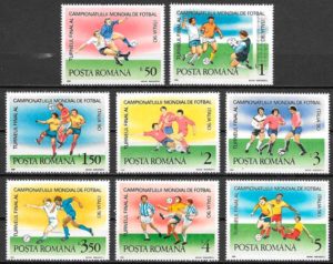 coleccion sellos futbol Rumania 1990