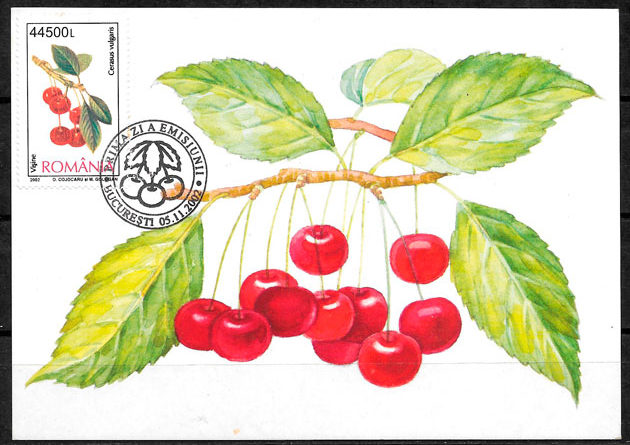 sellos frutas Rumanía 2002