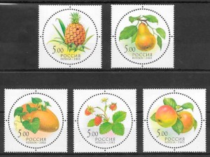 filatelia colección frutas 2003 Rusia