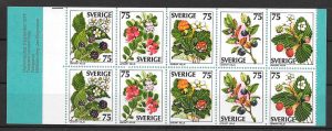 filatelia frutas Suecia 1977