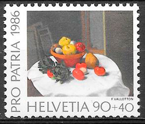 sellos frutas Suiza 1986