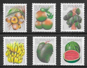 filatelia frutas Surinam 1978