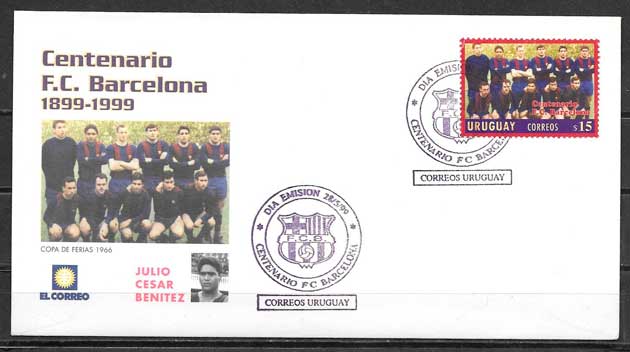 filatelia colección fútbol Uruguay 1992
