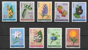 filatelia colección frutas Yugoslavia 1961