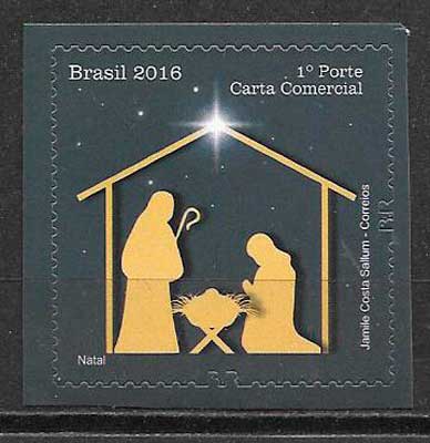 filatelia navidad Brasil 2016