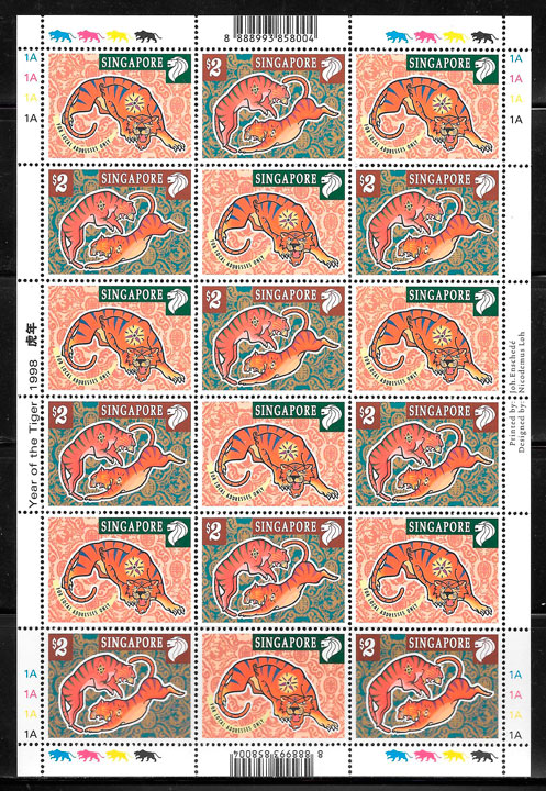 selos ano lunar Sngapur 1998