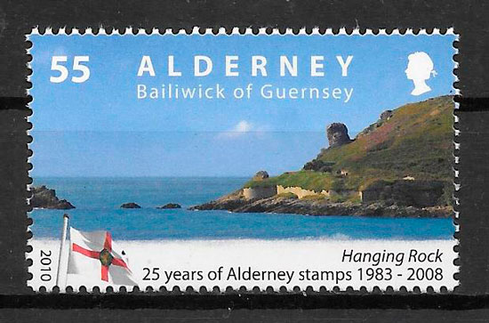 filatelia colección turismo Alderney 2010