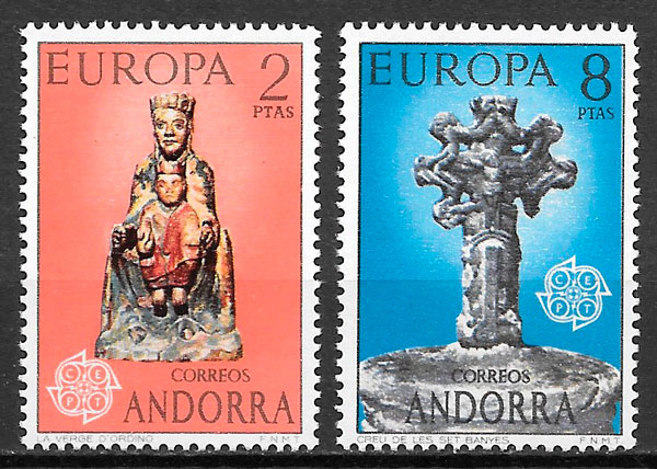 sellos Europa Andorra Espanola 1974