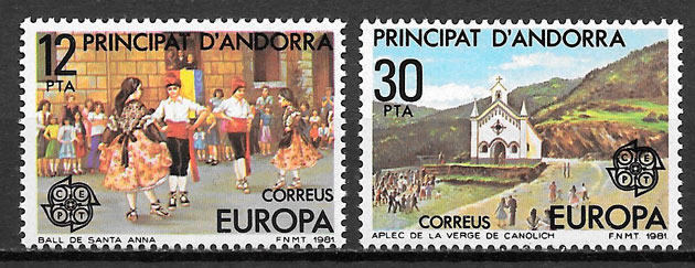 coleccion sellos Europa Andorra Espanola 1981