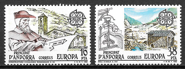 coleccion sellos Europa Andorra Espanola 1983