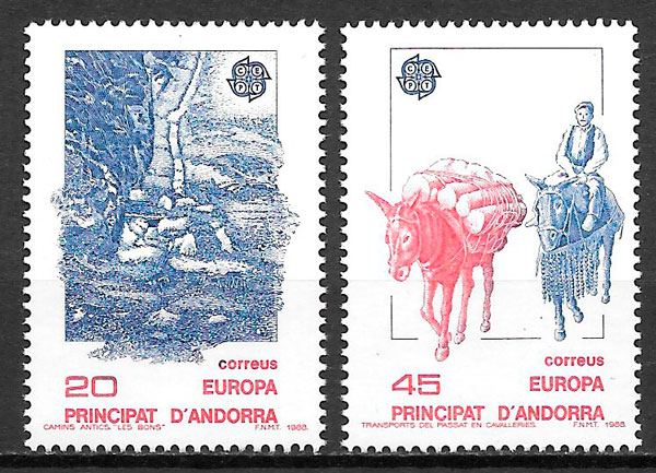 coleccion sellos Europa Andorra Espanola 1988