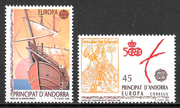 filatelia Europa Andorra Francesa 1992