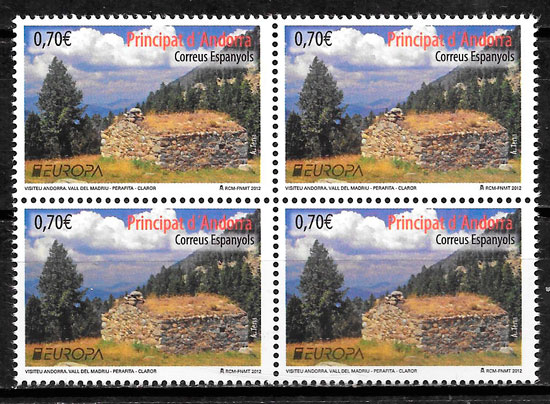 coleccion sellos Europa Andorra Espanola 2012