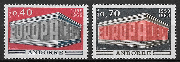 coleccion sellos Europa Andorra Francesa 1969