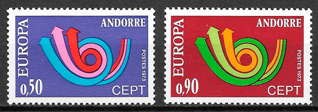filatelia Europa Andorra Francesa 1973