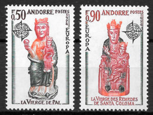 filatelia Europa Andorra Francesa 1974