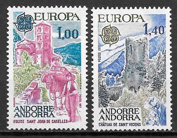 coleccion sellos Europa Andorra Francesa 1977