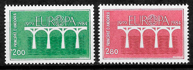 sellos Europa Andorra Francesa 1984
