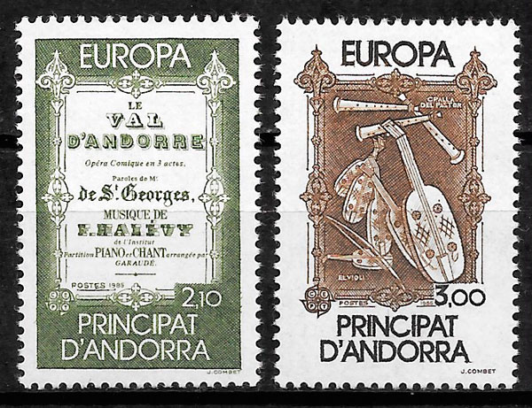 filatelia Europa Andorra Francesa 1985