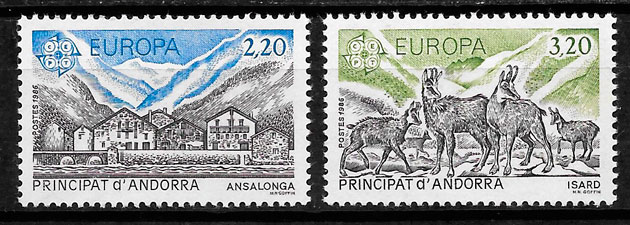 filatelia Europa Andorra Francesa 1986