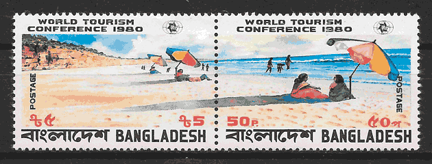 filatelia colección turismo Bangladesh 1980