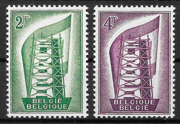 sellos Europa Belgica 1956