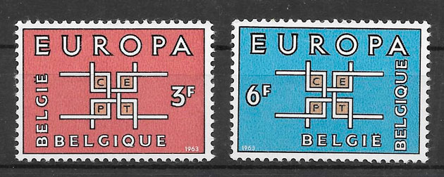 filatelia europa Belgica 1963