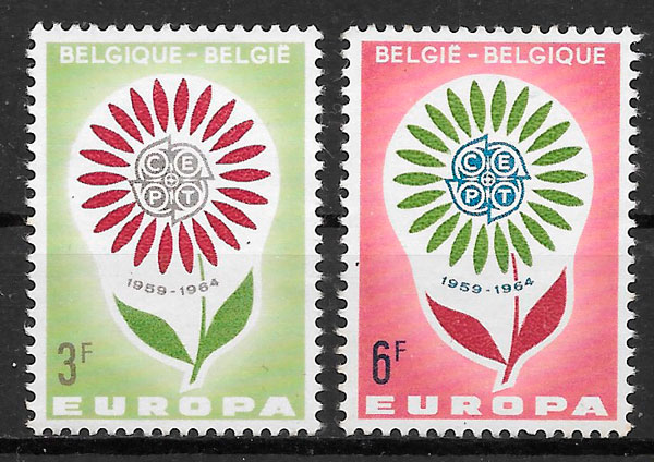 sellos Europa Belgica 1964