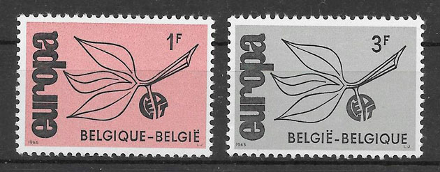 filatelia europa Belgica 1965