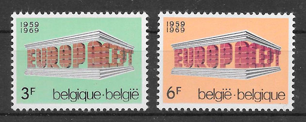 filatelia coleccion Europa Belgica 1969