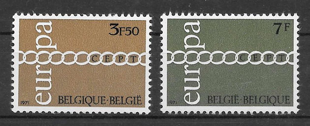 sellos Europa Belgica 1971