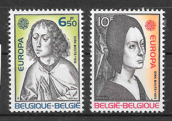 sellos colecccion Europa Belgica 1975