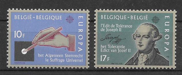 selos Europa Belgica 1982